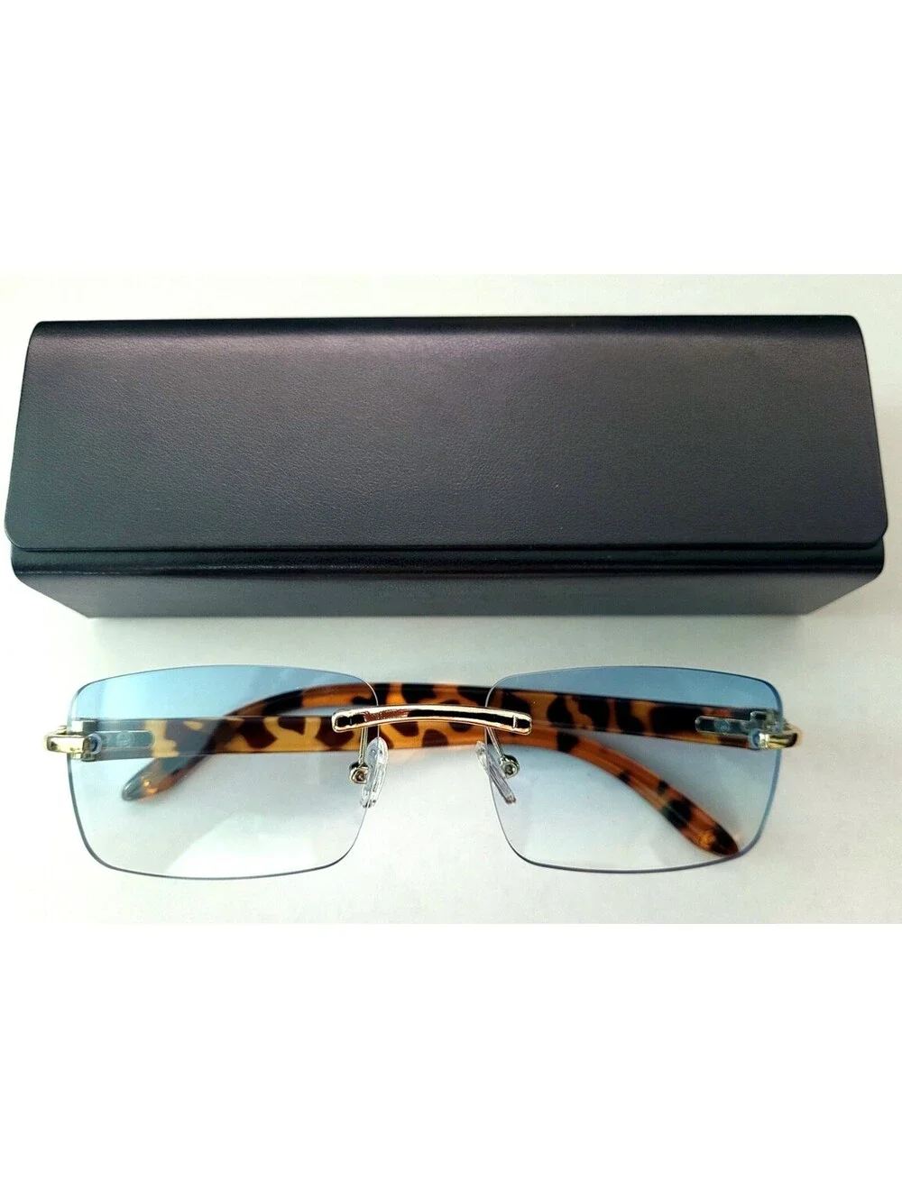 Piccadilly Gold Blue Horn Decor Gradient Designer Sunglasses